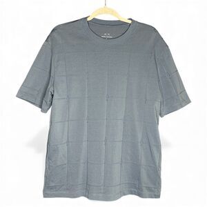 Armani Exchange Men's Regular Fit ASV Ribbed Cotton Slate Blue Crew Neck T-Shirt